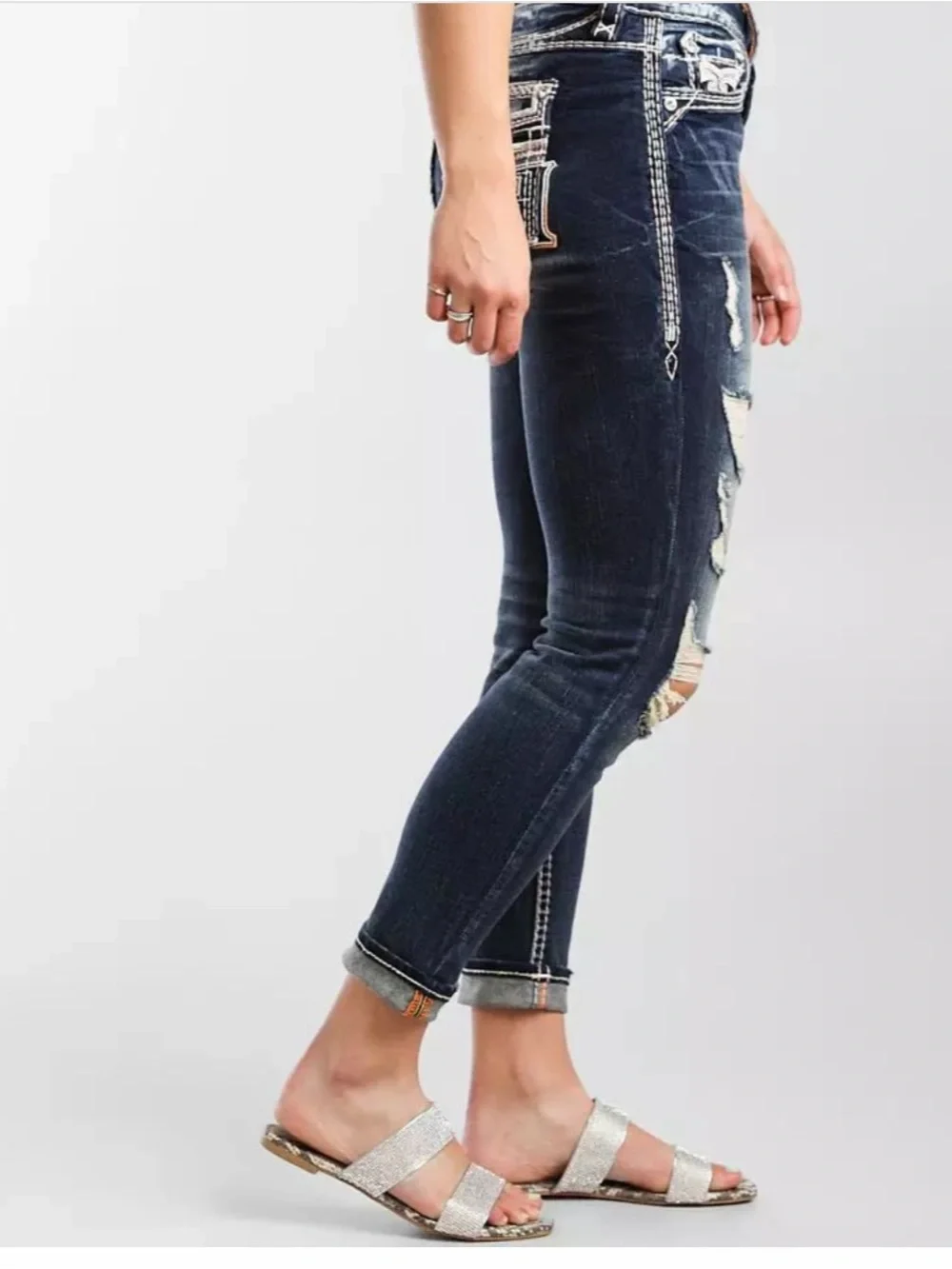 Rock Revival Purple Easy Ankle Skinny Stretch Jean EUC SZ 36 - Picture 5 of 15